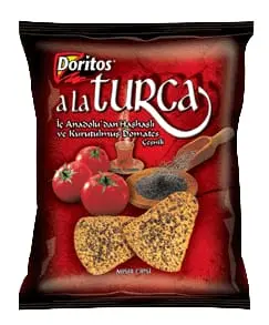Doritos A La Turca haşhaşlı ve kurutulmuş domatesli mısır cipsi paketi